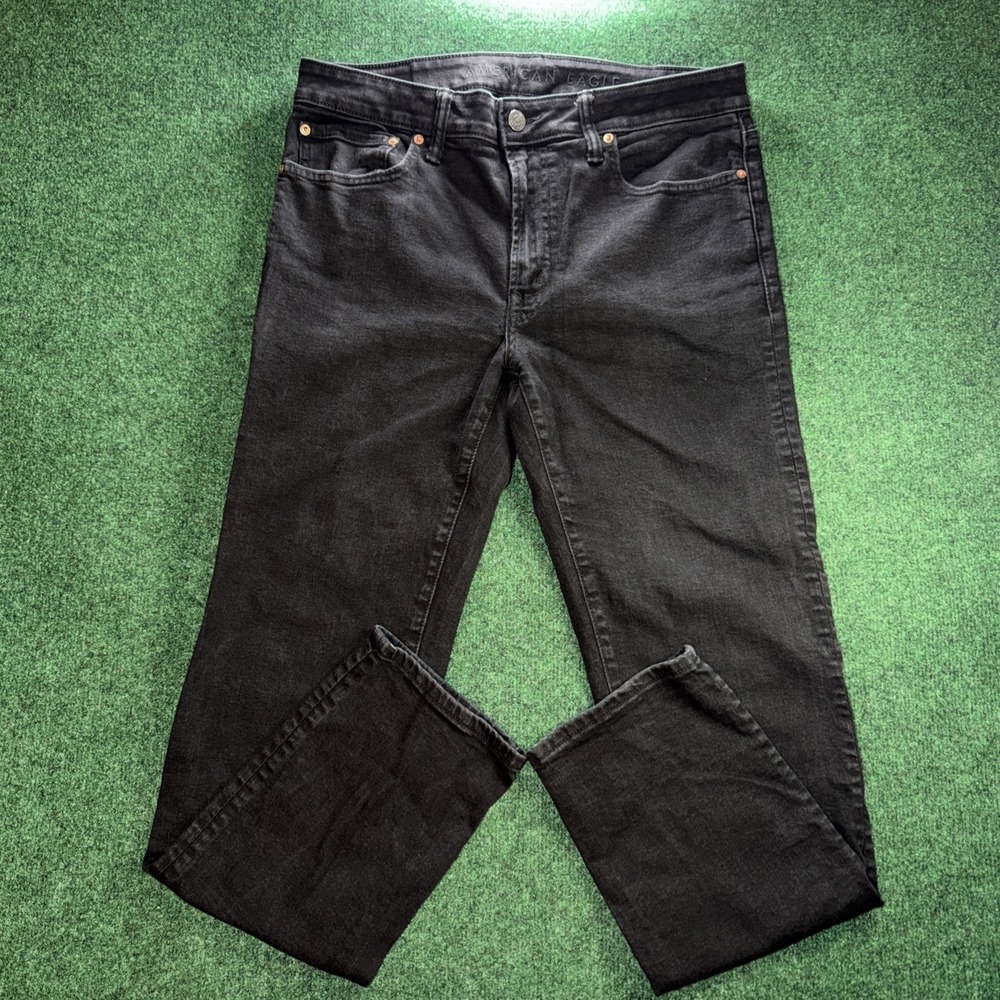 American Eagle Air Flex Jeans Men's Size 34x34 Black Denim Jeans Reg Fit Y2K